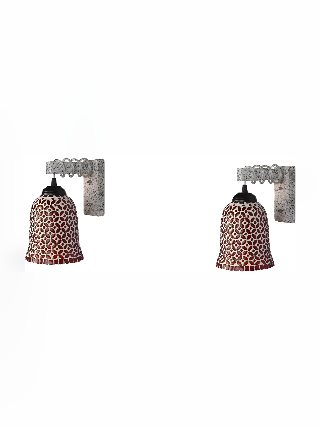 

1ST TIME 2-Pcs Red & Grey Printed Wall Lamp