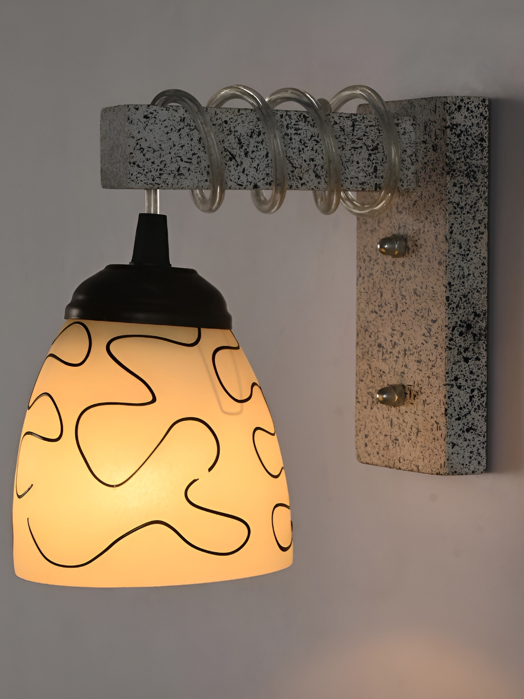 

1ST TIME Black & White Printed Glass Contemporary Wall Lamp
