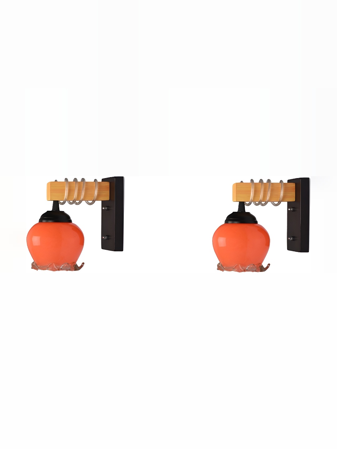 

1ST TIME Orange & Black Glass Traditional Wall Lamp