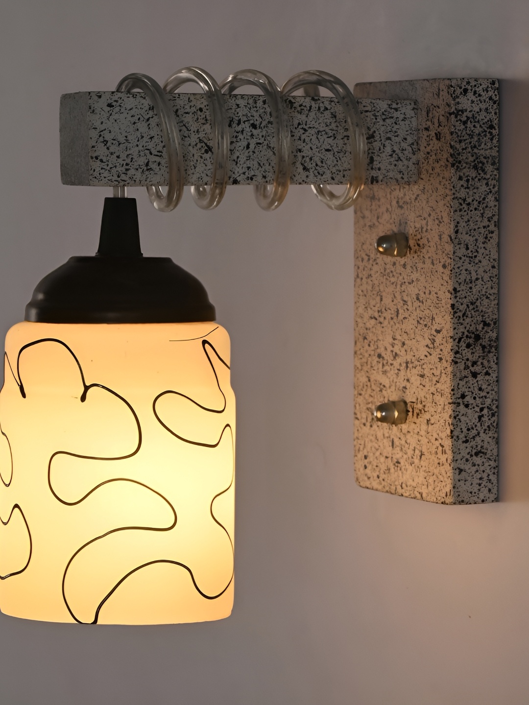 

1ST TIME White & Black Printed Wall Lamp