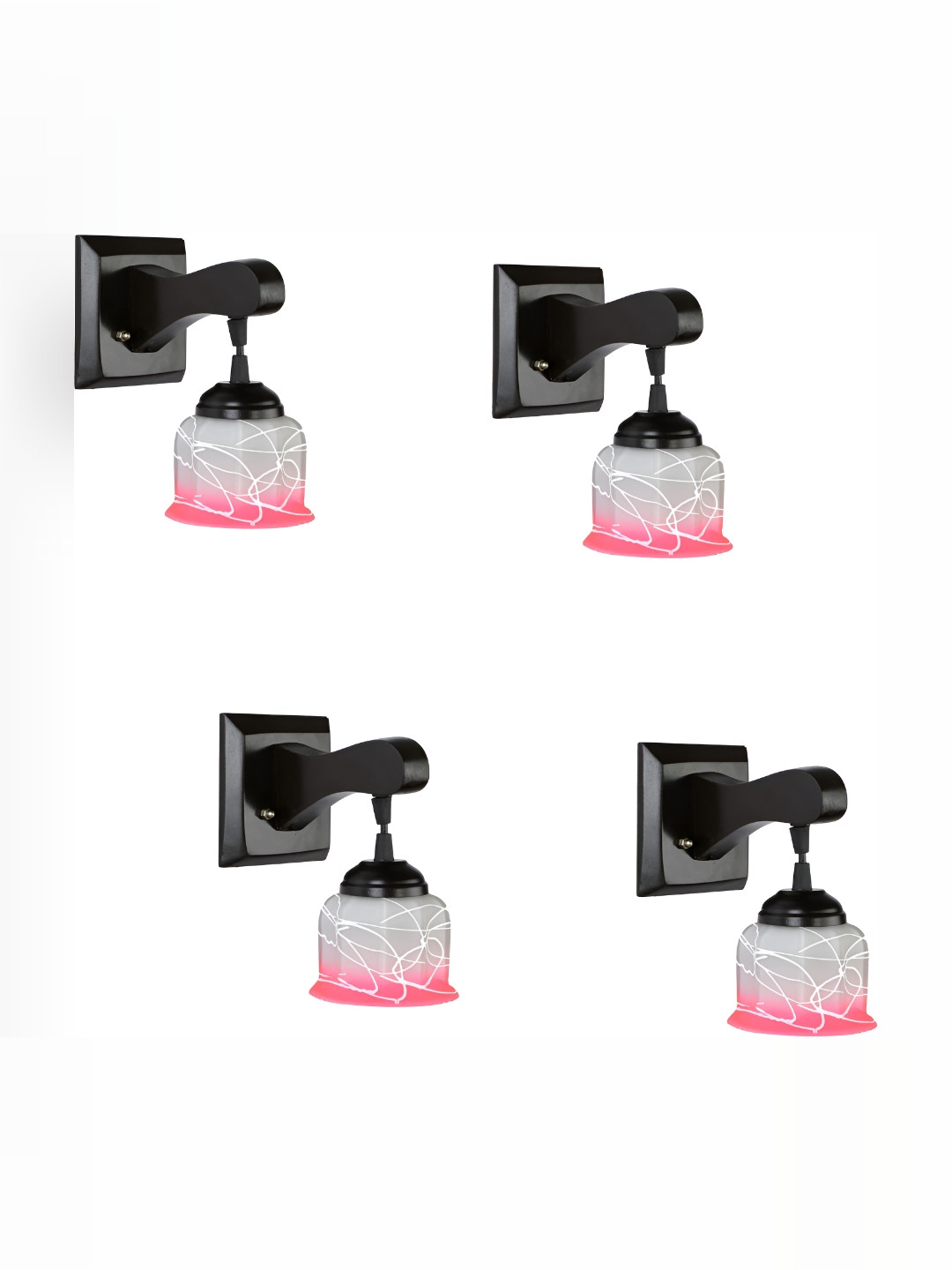 

1ST TIME Pink & White Printed Glass Contemporary Wall Lamp