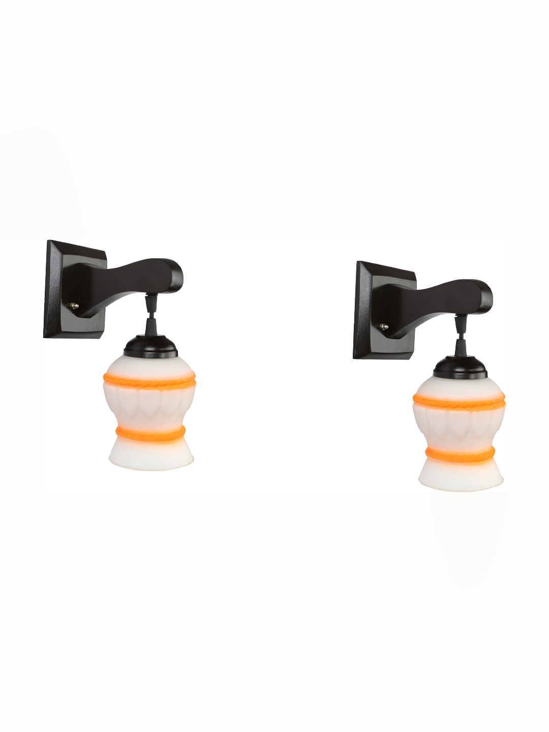 

1ST TIME Orange & White Textured Glass Traditional Wall Lamp