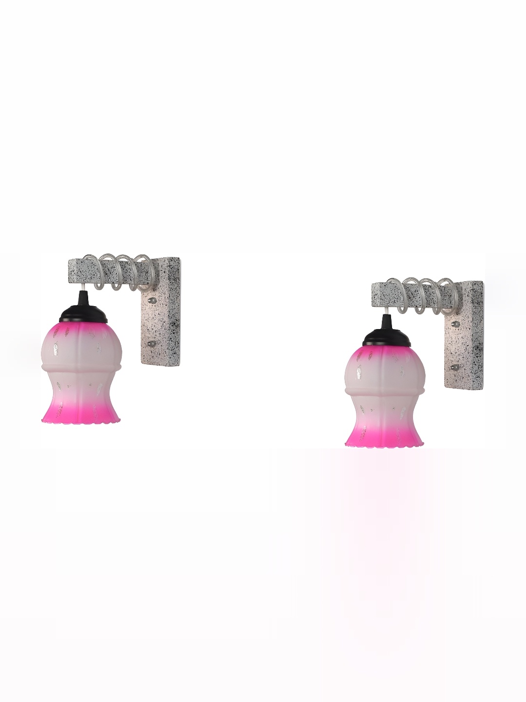 

1ST TIME Pink & White Textured Glass Traditional Wall Lamp