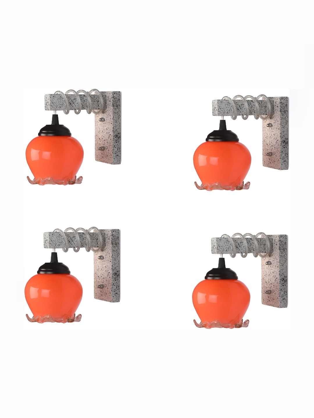 

1ST TIME Orange & White Glass Contemporary Wall Lamp