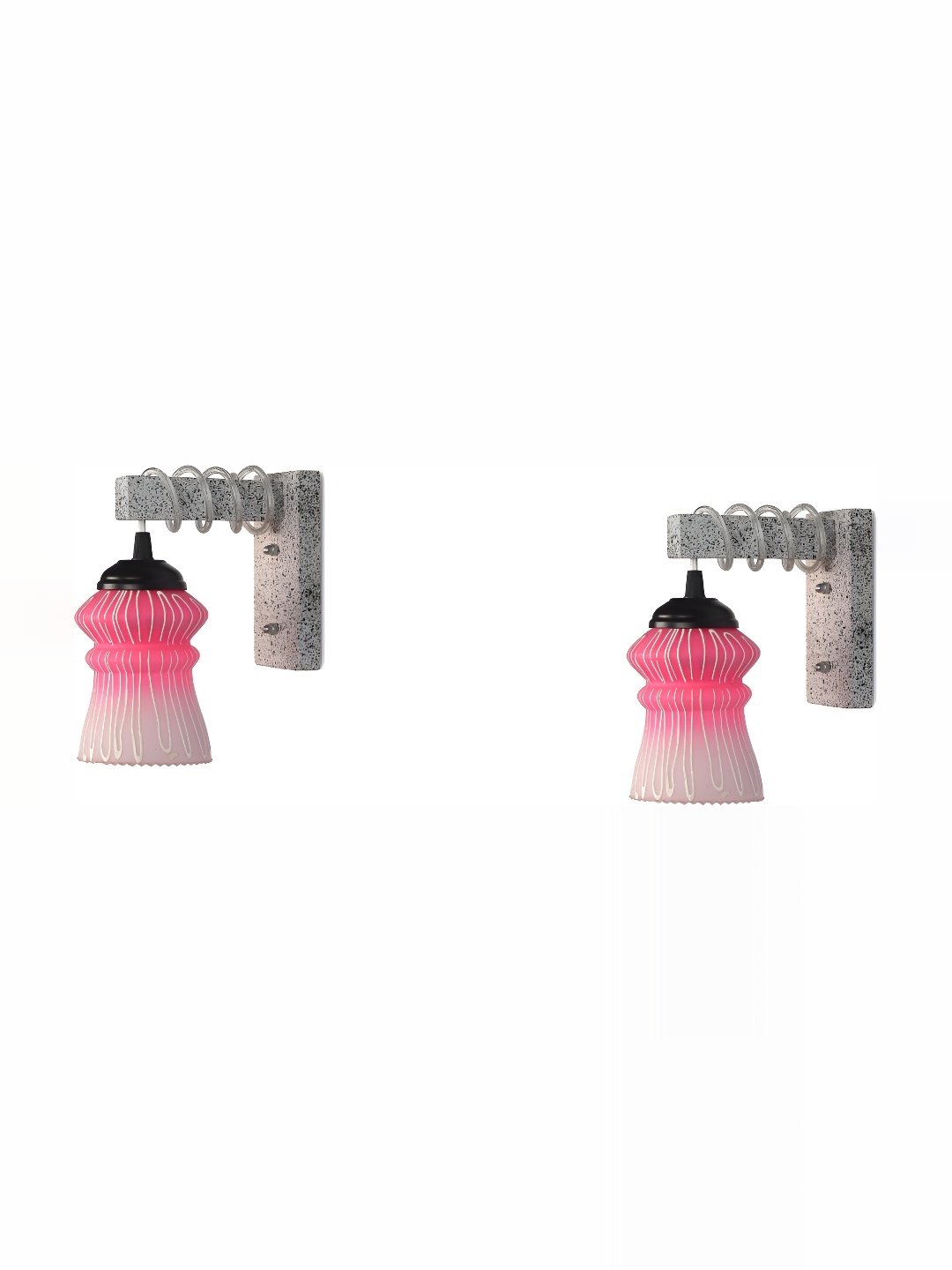 

1ST TIME Pink & White Textured Glass Traditional Wall Lamp