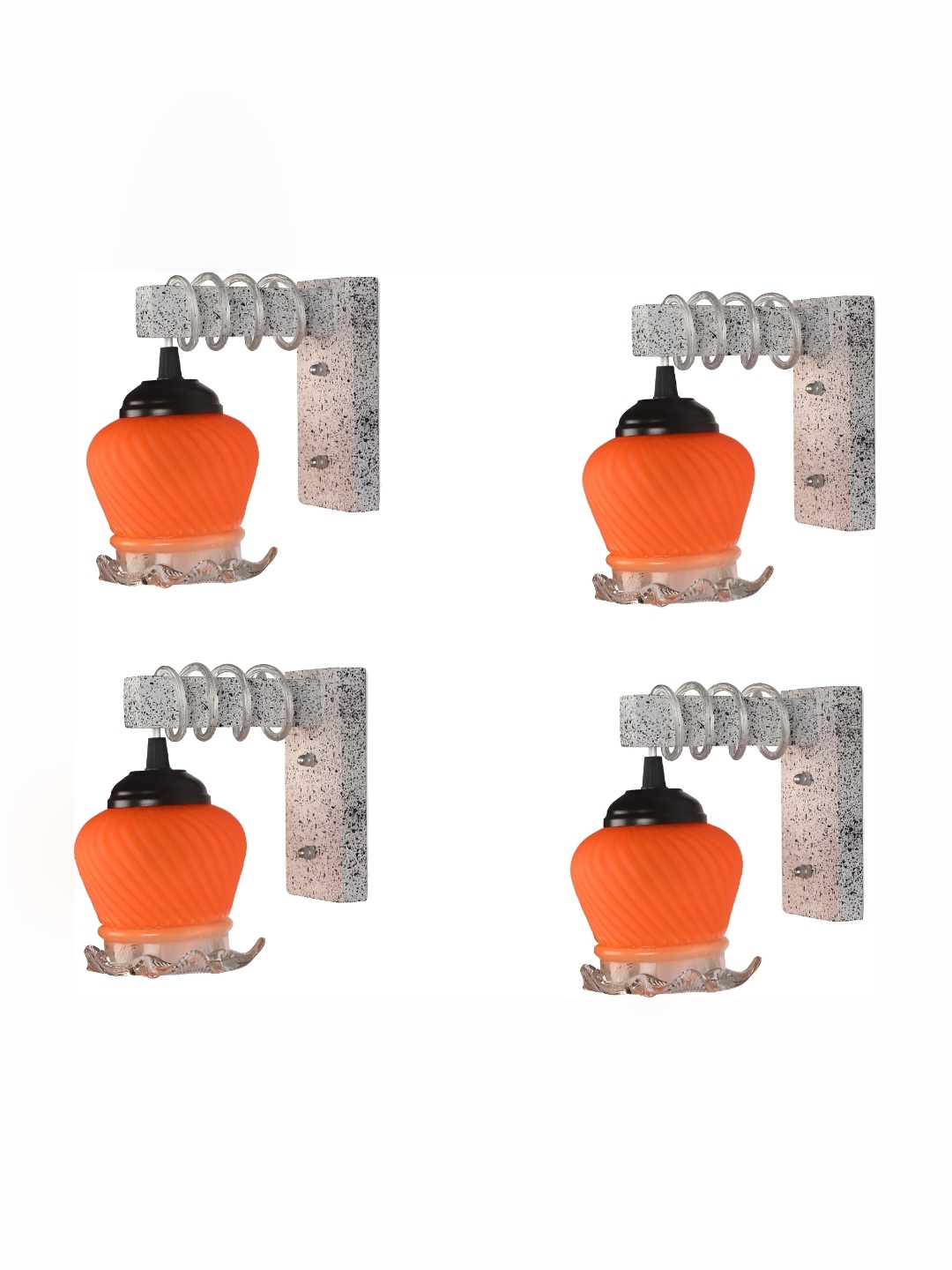 

1ST TIME Orange & White Glass Traditional Wall Lamp