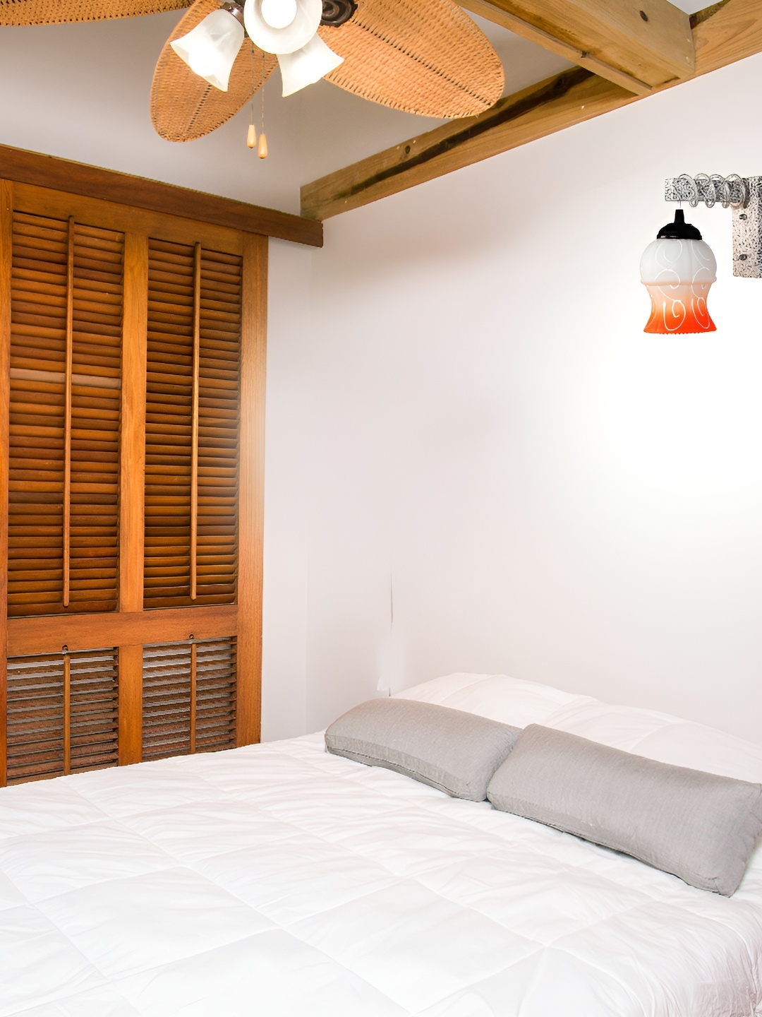 

1ST TIME Grey & Orange Printed Glass Traditional Wall Lamp