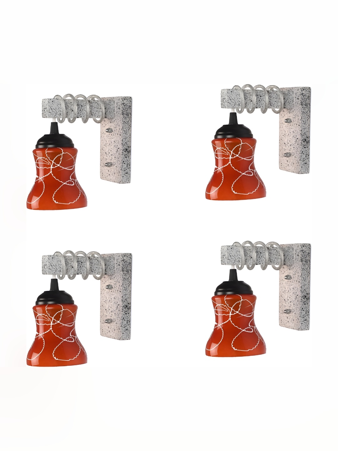 

1ST TIME 4-Pcs Red & Grey Printed Wall Lamp