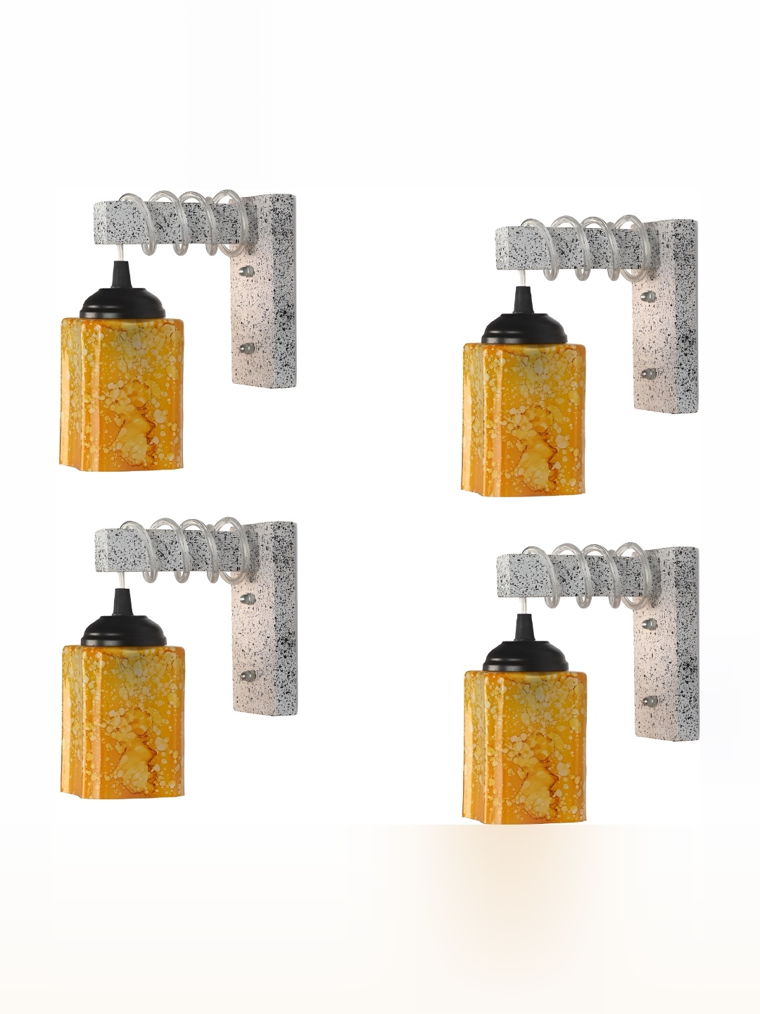 

1ST TIME Yellow & White Printed Glass Contemporary Wall Lamp
