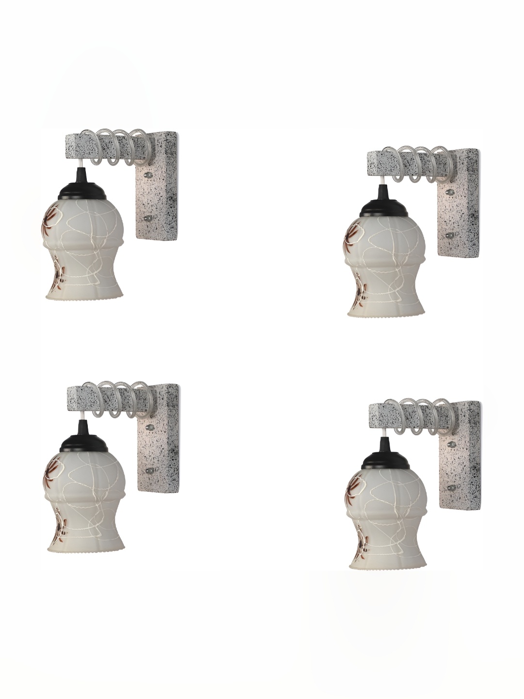

1ST TIME Brown & Black Textured Glass Traditional Wall Lamp