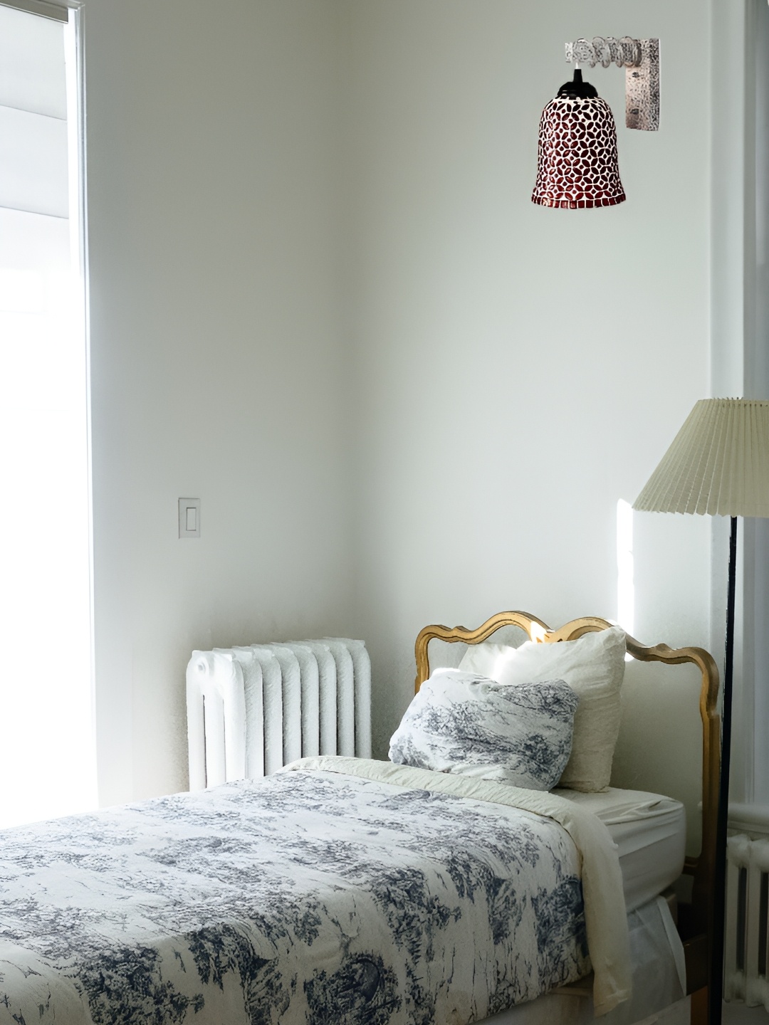 

1ST TIME Red & White Textured Glass Traditional Wall Lamp