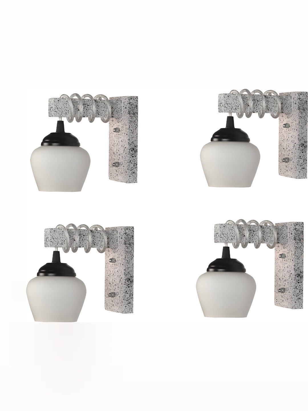 

1ST TIME White & Black Glass Traditional Wall Lamp