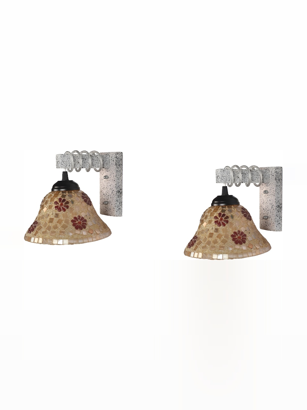 

1ST TIME White & Red Textured Glass Traditional Wall Lamp