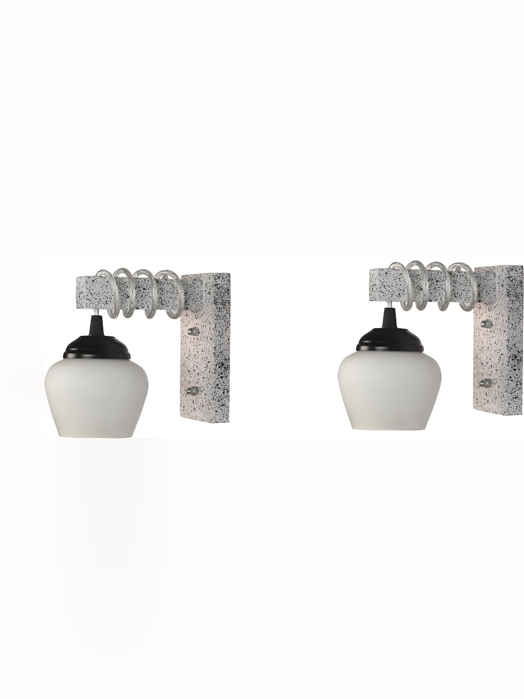 

1ST TIME White & Black Glass Traditional Wall Lamp