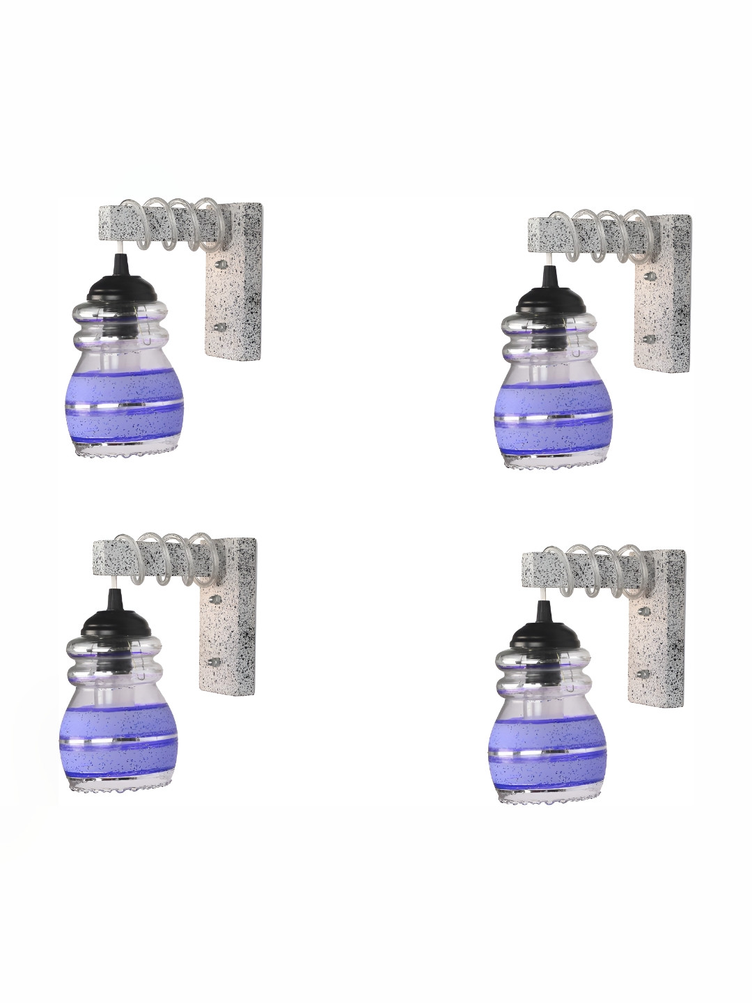 

1ST TIME Purple & Transparent Printed Glass Traditional Wall Lamp