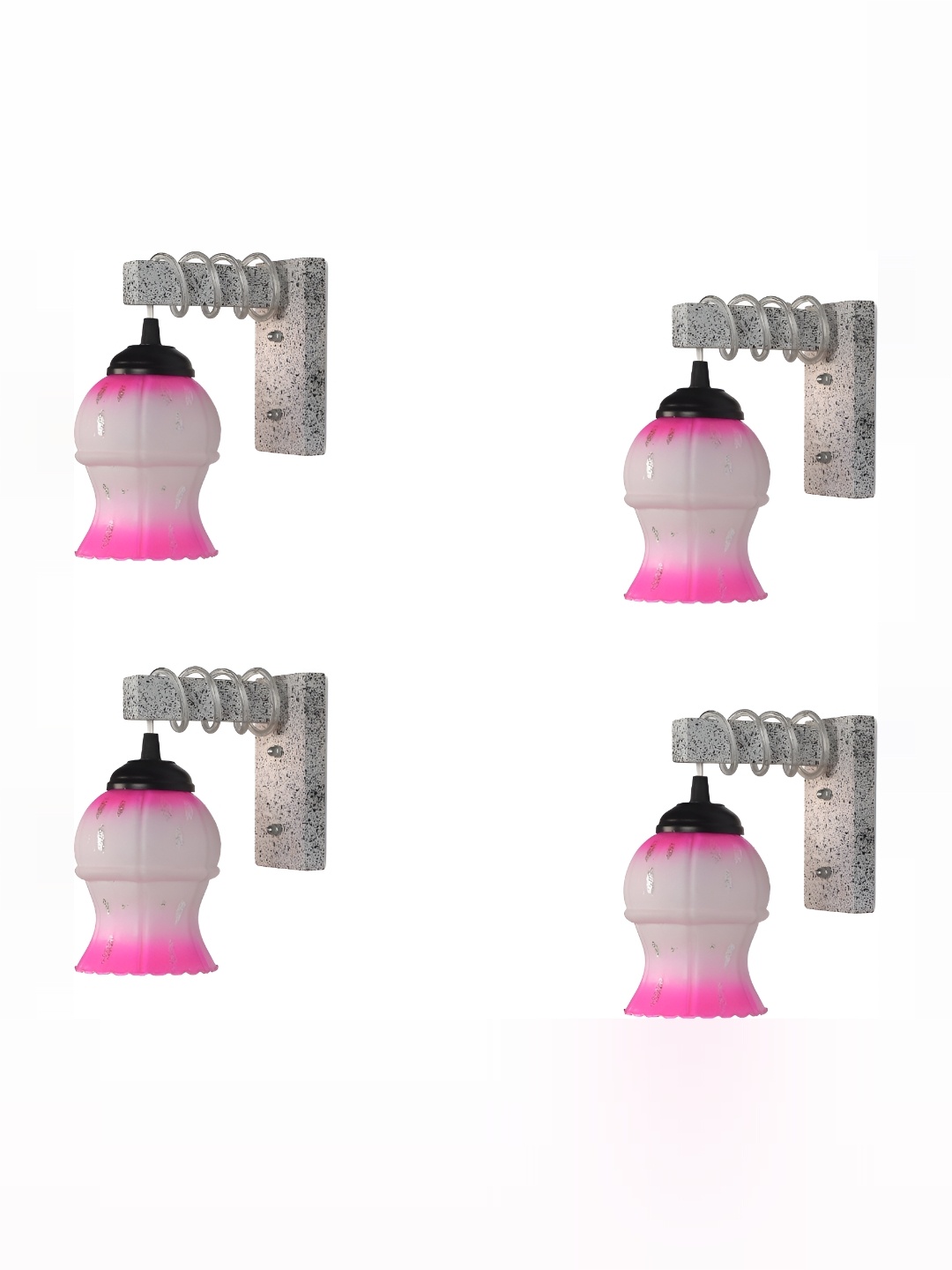 

1ST TIME Pink & White Printed Glass Traditional Cylinder Shaped Wall Lamp