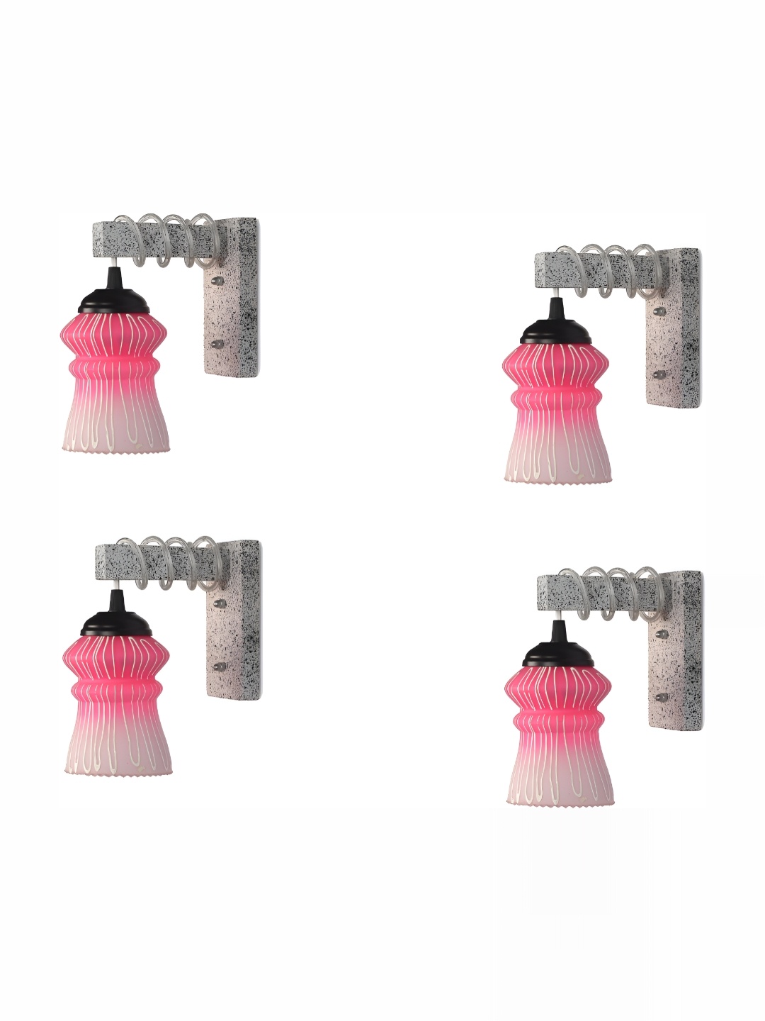 

1ST TIME Pink & White Textured Glass Traditional Wall Lamp