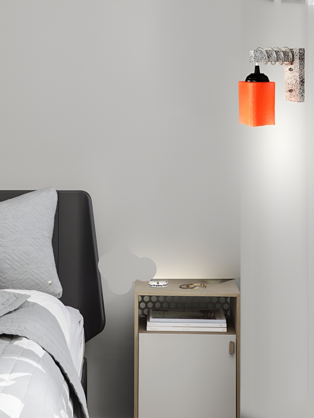 

1ST TIME Orange & Grey Glass Traditional Rectangle Shaped Wall Lamp