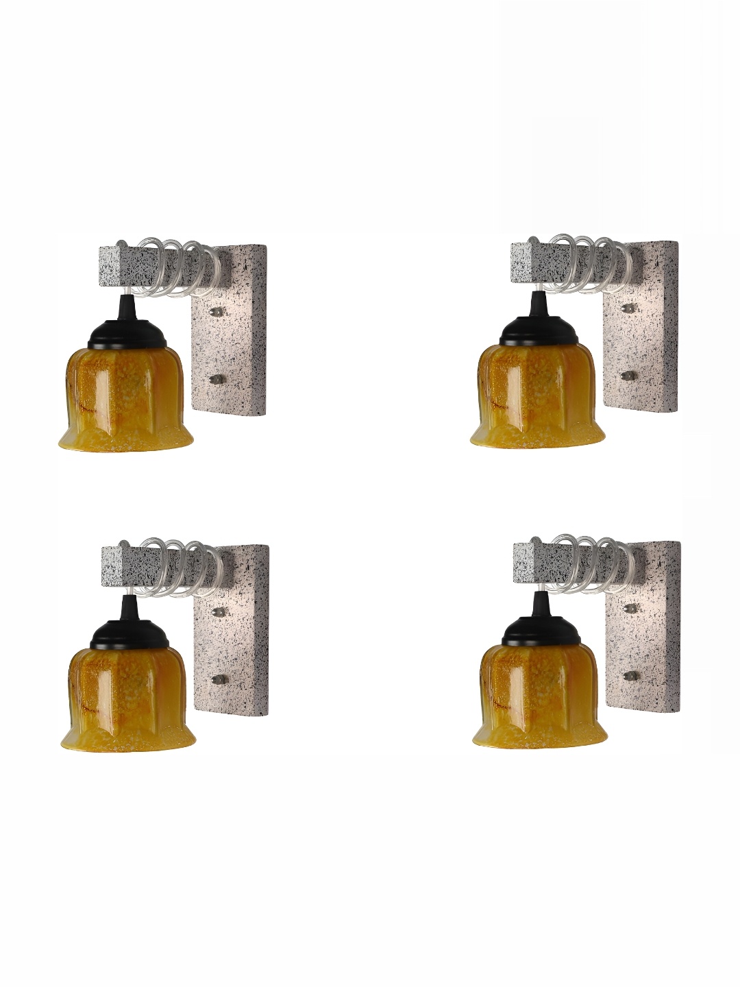 

1ST TIME Yellow & Grey Textured Glass Traditional Wall Lamp