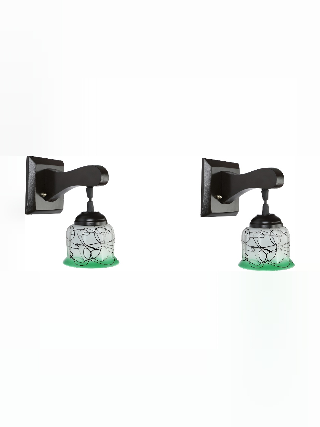 

1ST TIME Green & White Printed Glass Traditional Wall Lamp