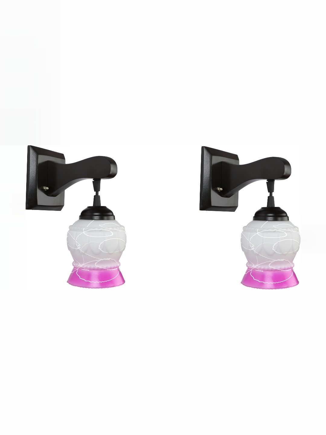 

1ST TIME Pink & White Printed Glass Traditional Wall Lamp