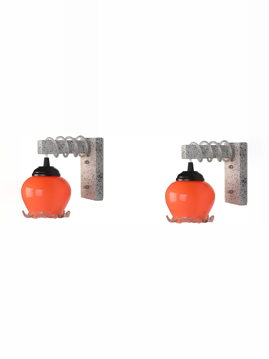 

1ST TIME Orange & White Glass Contemporary Wall Lamp