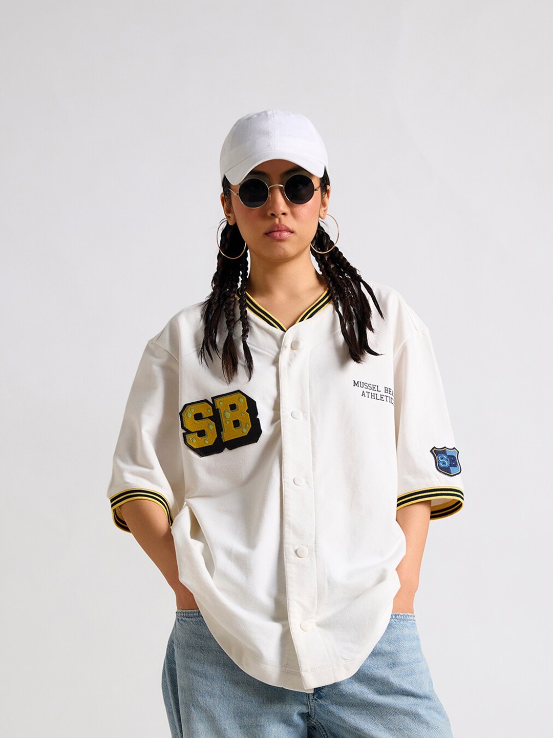 

THE CLOTHING FACTORY Spongebob Printed Extended Sleeves Oversized T-shirt, White