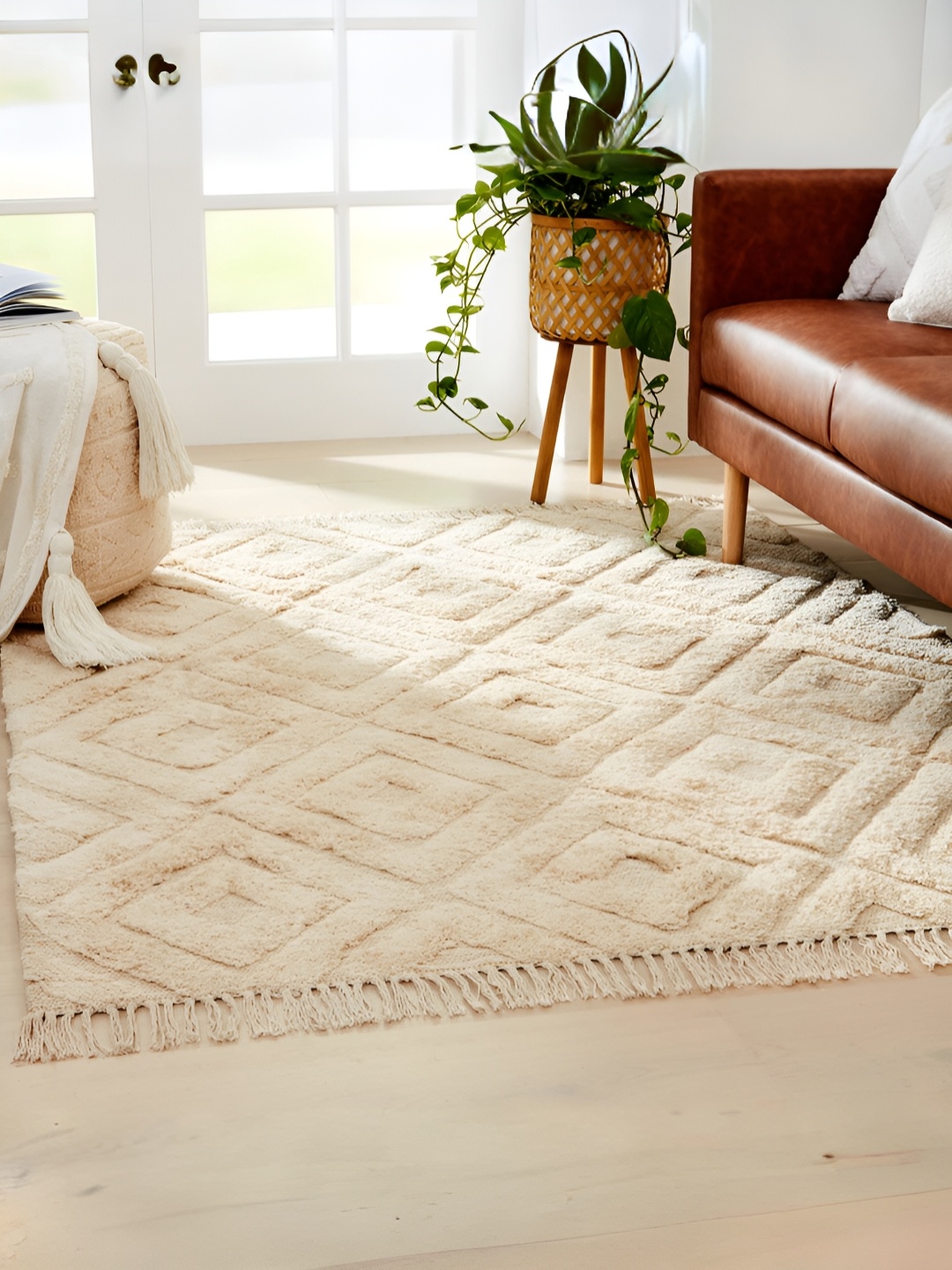 

Anko Beige Cotton Lightweight Carpet