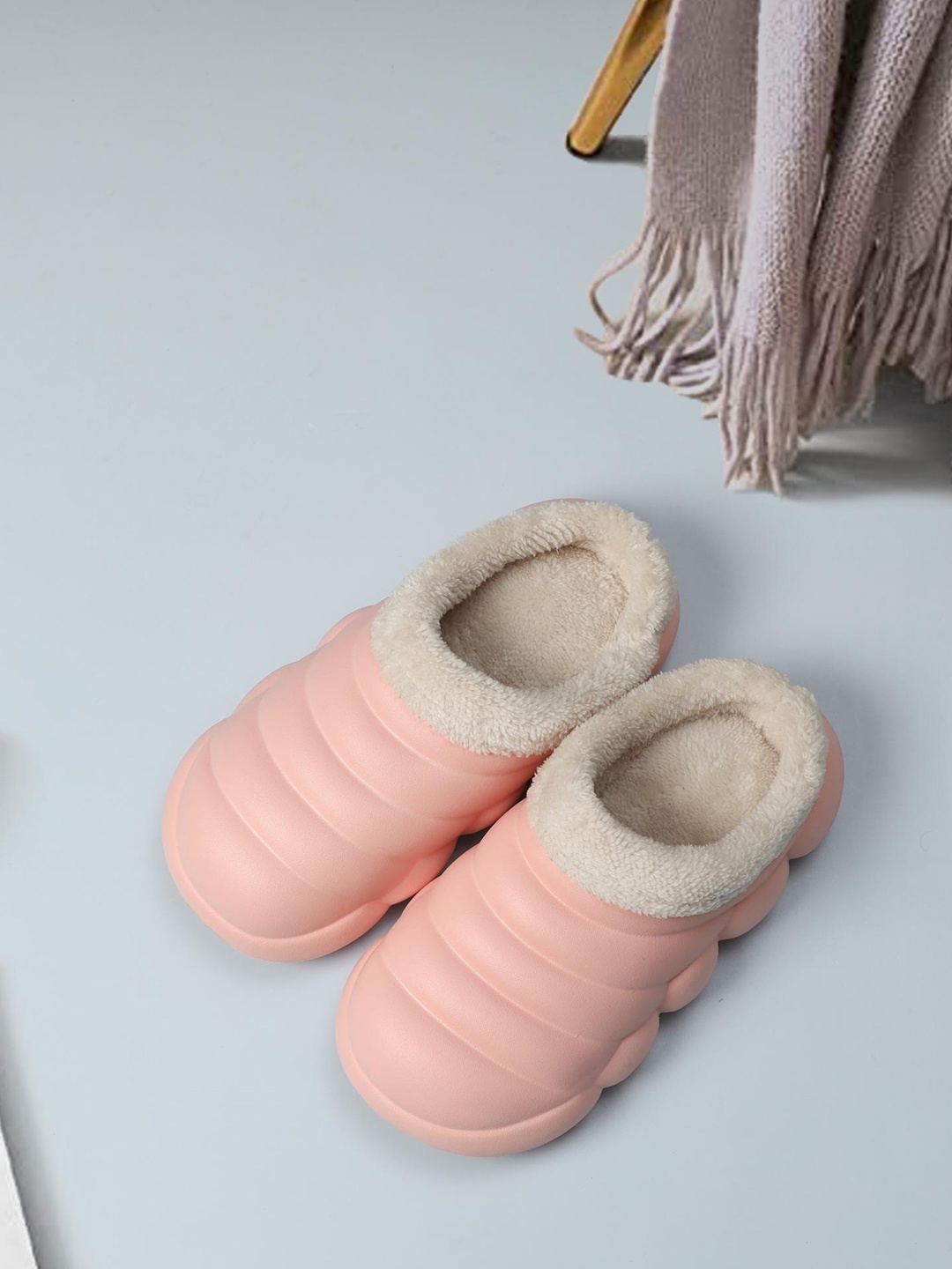 

Mast & Harbour Women Fur Winter Room Slippers, Pink