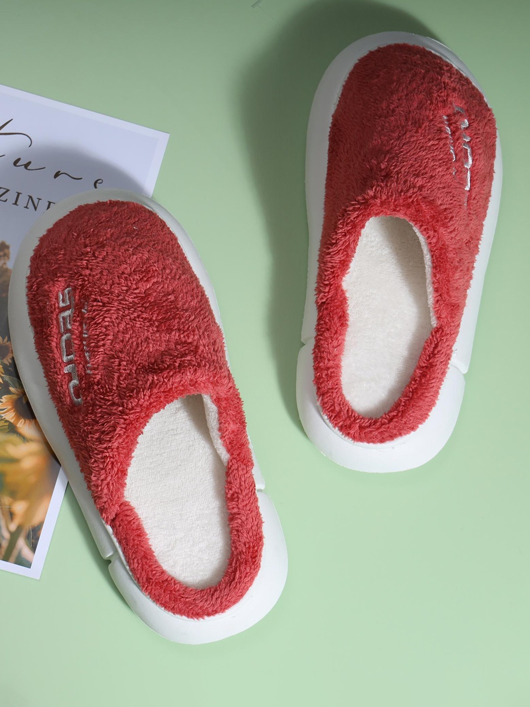 

Mast & Harbour Women Winter Room Slippers, Red