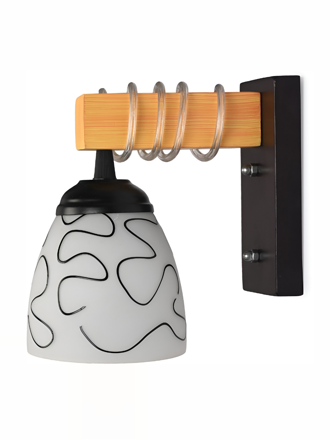 

1ST TIME Black & White Printed Glass Contemporary Wall Lamp