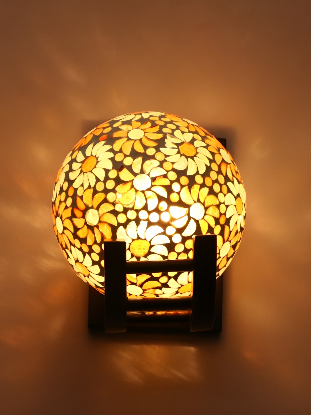 

1ST TIME Yellow & White Textured Glass Contemporary Wall Lamp