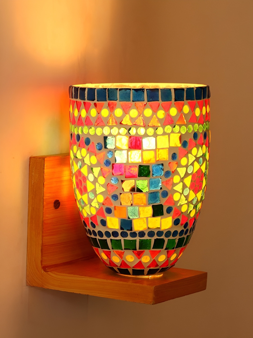 

1ST TIME White & Red Textured Glass Contemporary Wall Lamp