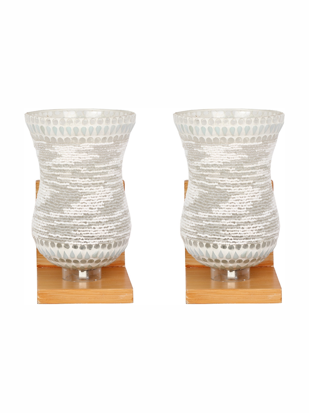 

1ST TIME White 2 Pieces Textured Glass Traditional Cylinder Shaped Wall Lamps