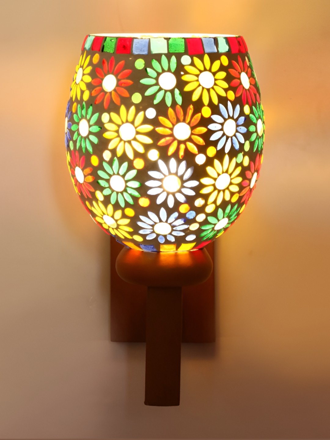 

1ST TIME White & Green Textured Glass Contemporary Wall Lamp