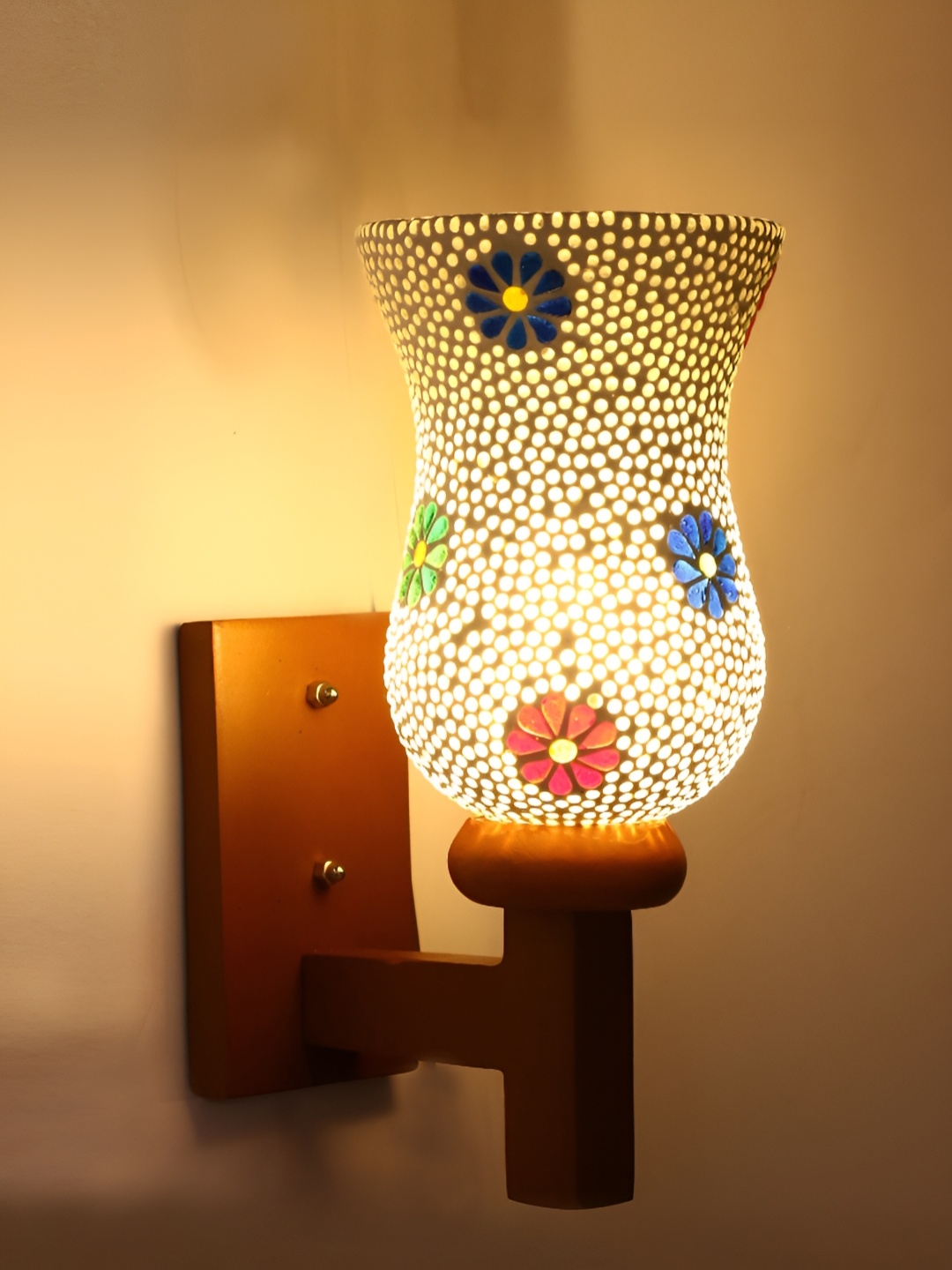 

1ST TIME White & Blue Textured Glass Contemporary Wall Lamps
