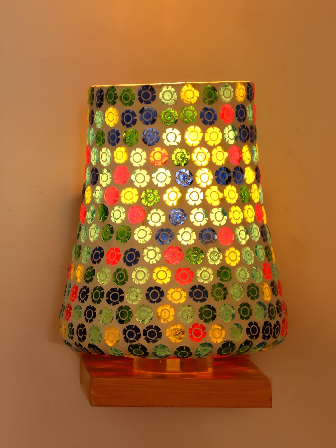 1ST TIME White & Green Printed Glass Traditional Wall Lamp