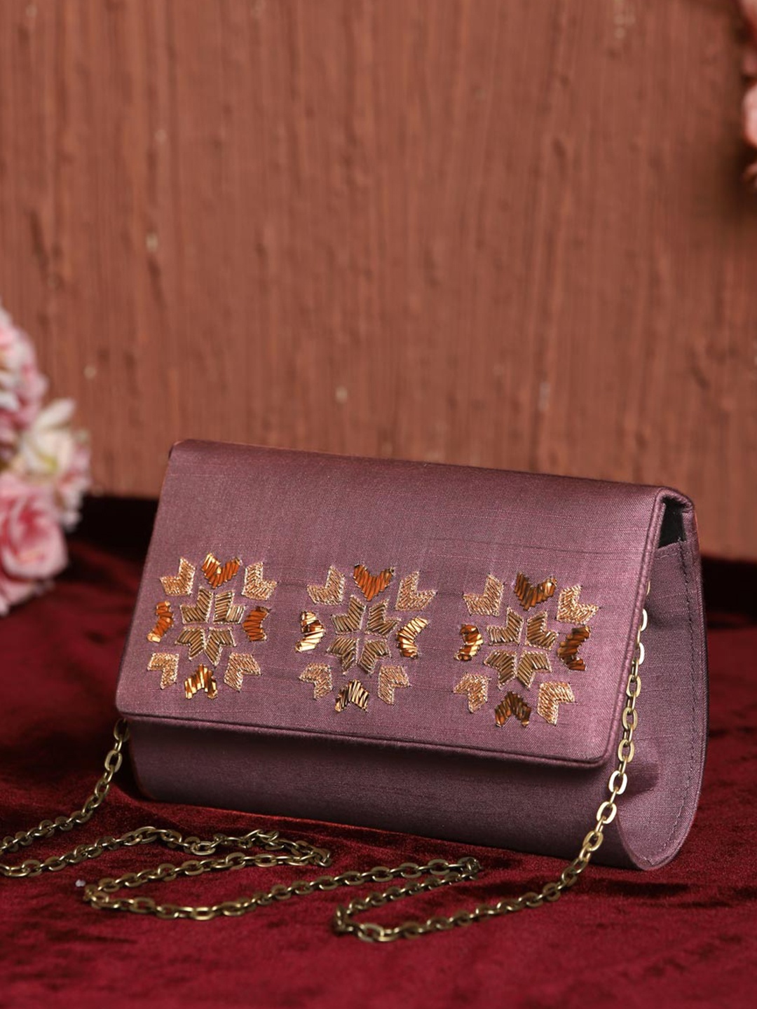 

Fabindia Embellished Purse Clutch, Purple
