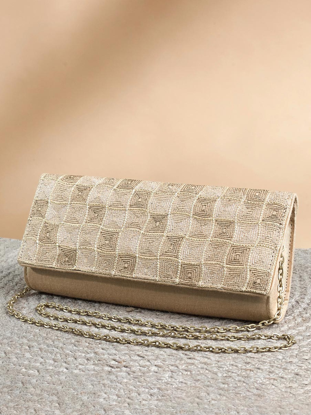 

Fabindia Embellished Purse Clutch, Beige