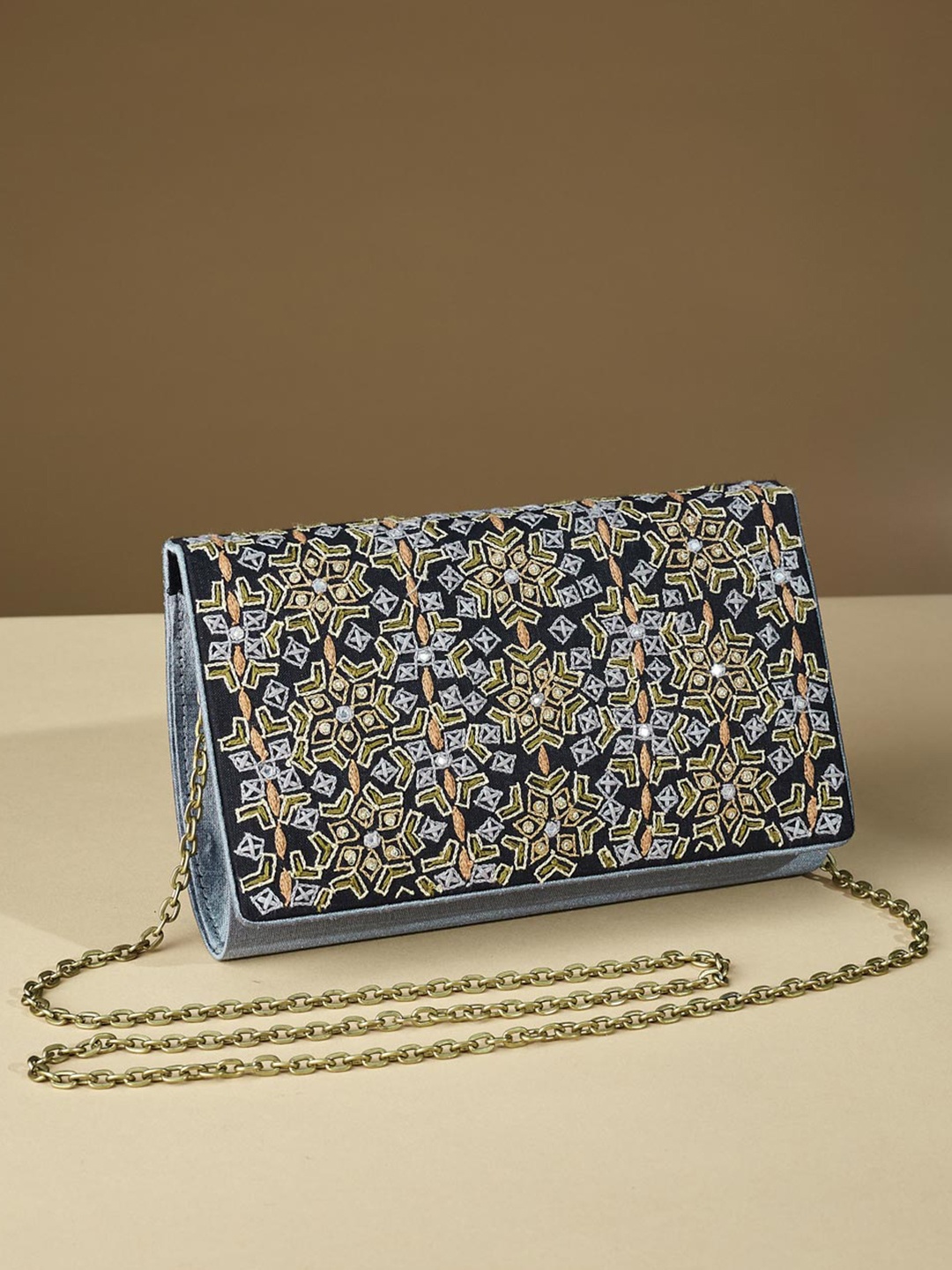 

Fabindia Embroidered Purse Clutch, Black