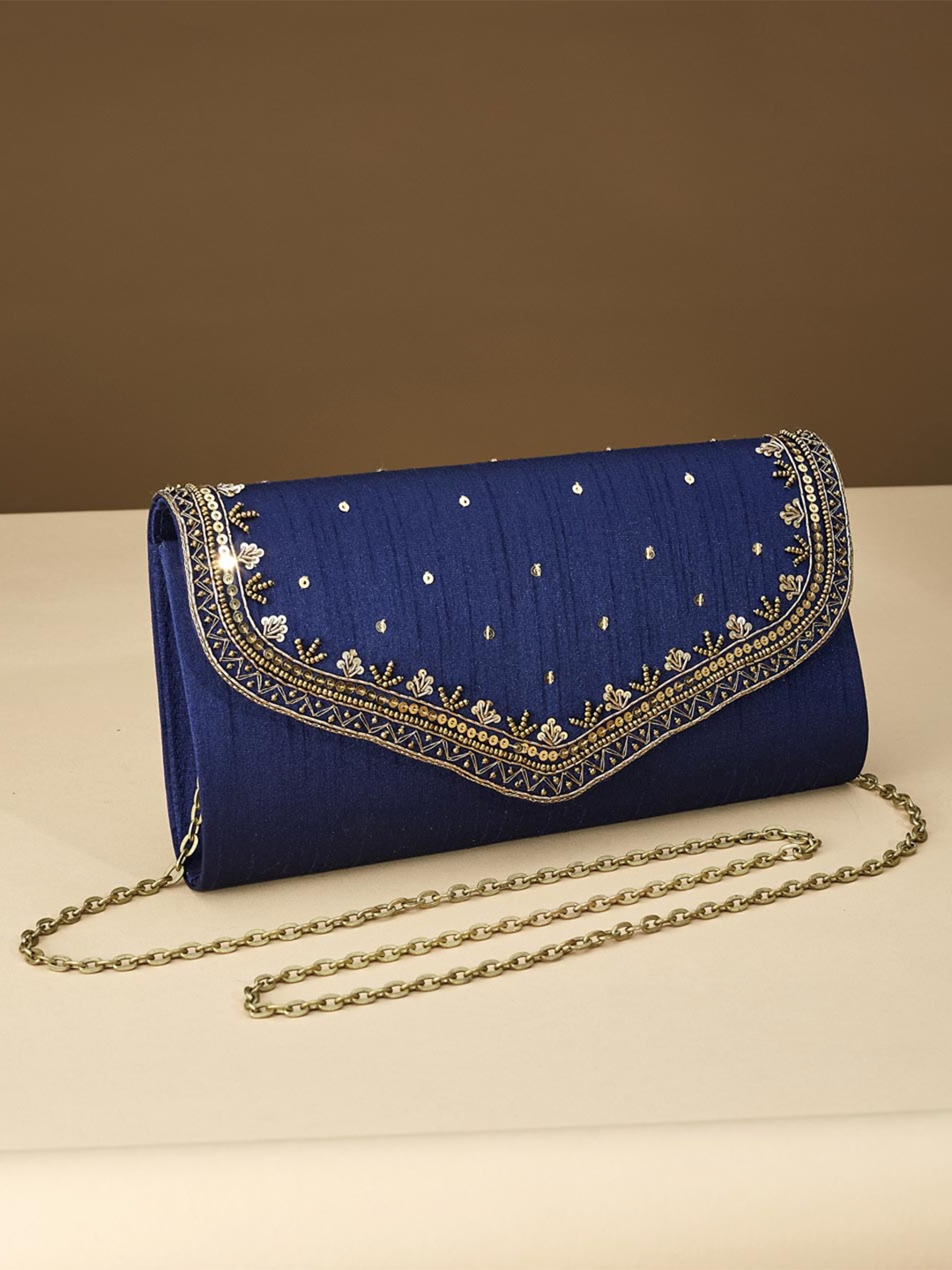 

Fabindia Embellished Purse Clutch, Navy blue