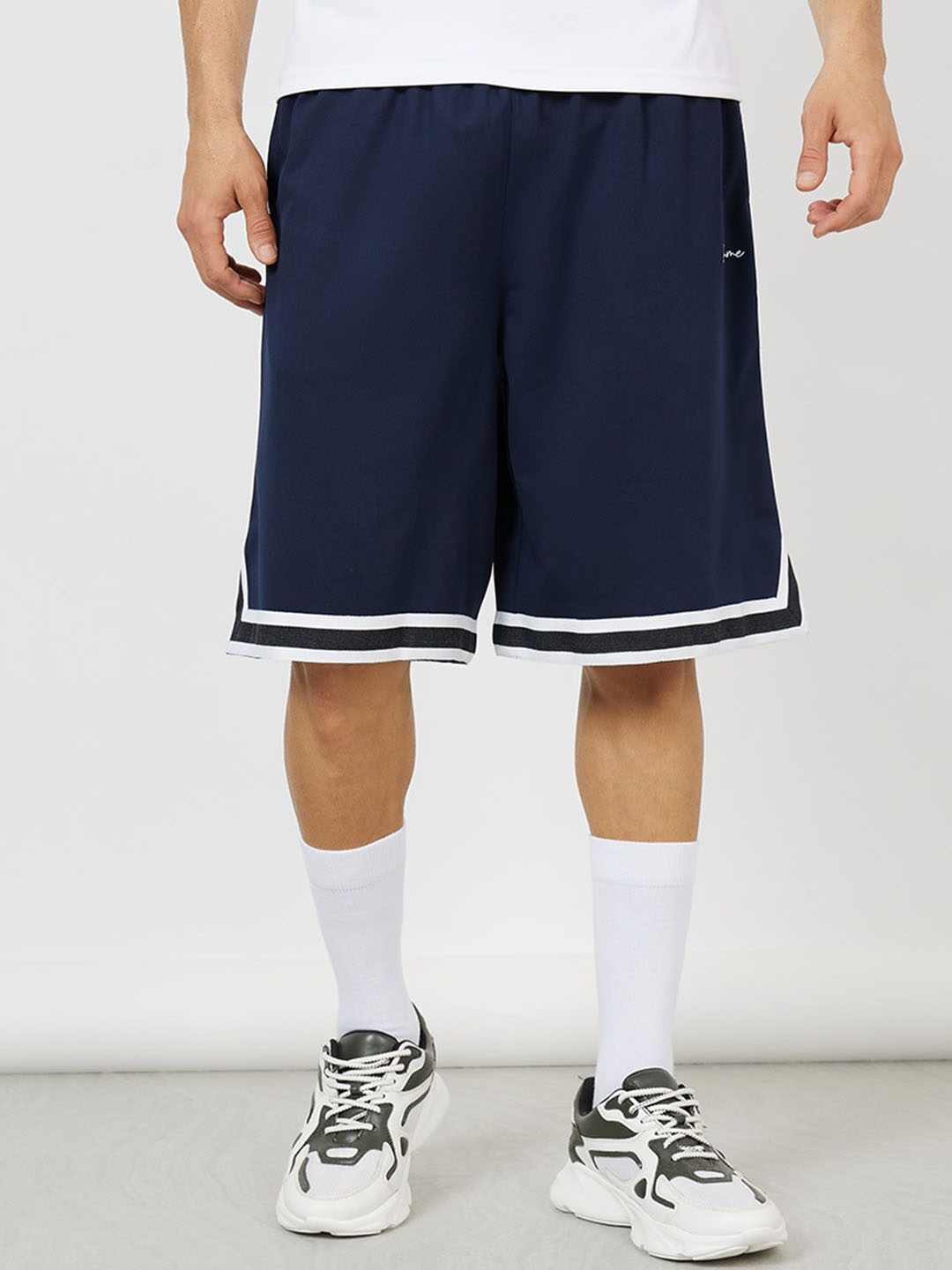 

Styli Navy Blue Men Mid-Rise Oversized Basketball Shorts