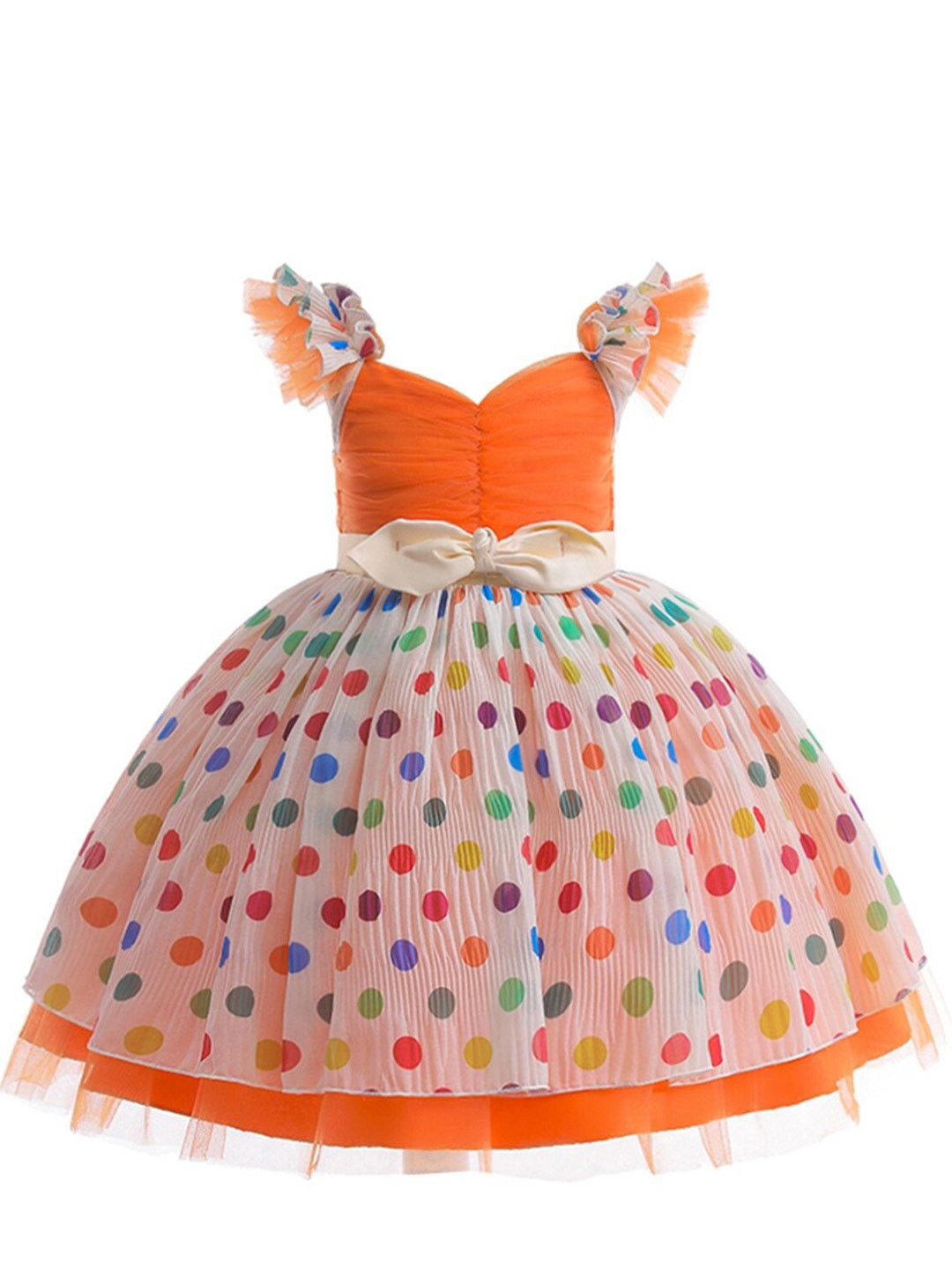 

BAESD Print Georgette Fit & Flare Dress, Orange