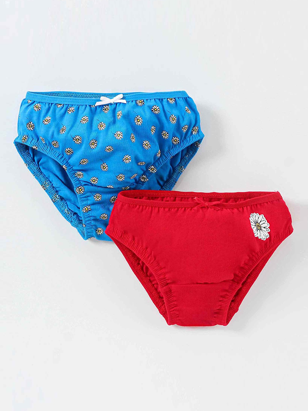 

Honeyhap Girls Pack Of 2 Printed Briefs, Red