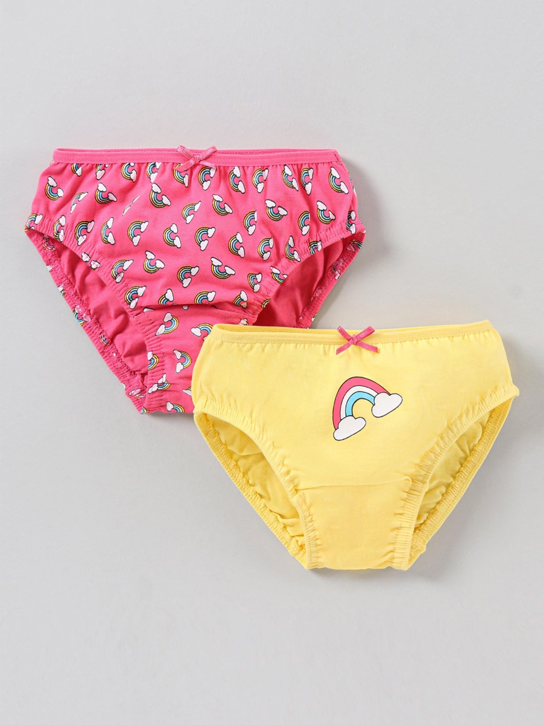 

Honeyhap Girls Pack of 2 Printed Basic Briefs, Pink