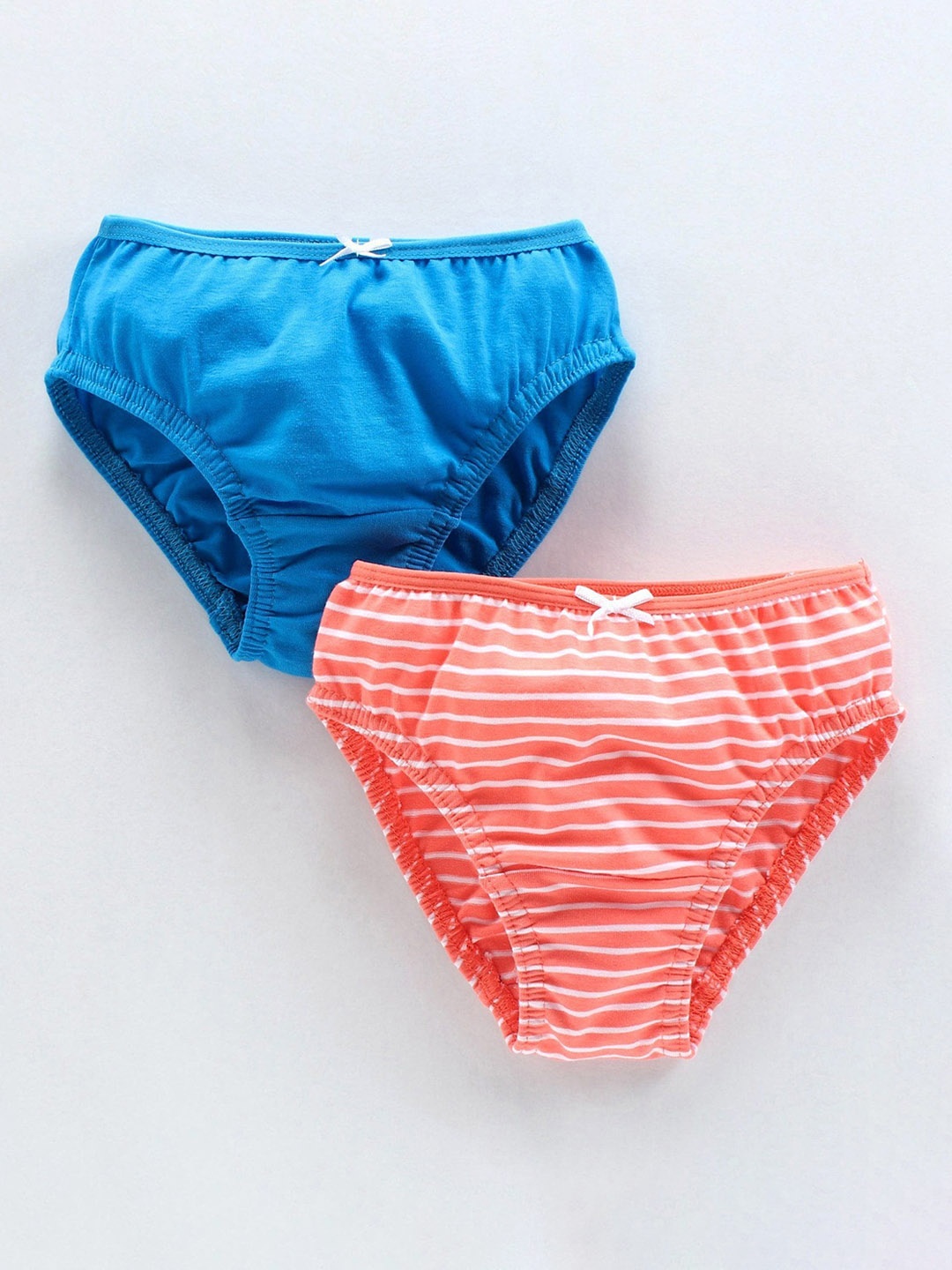 

Honeyhap Girls Pack of 2 Striped Basic Briefs, Blue