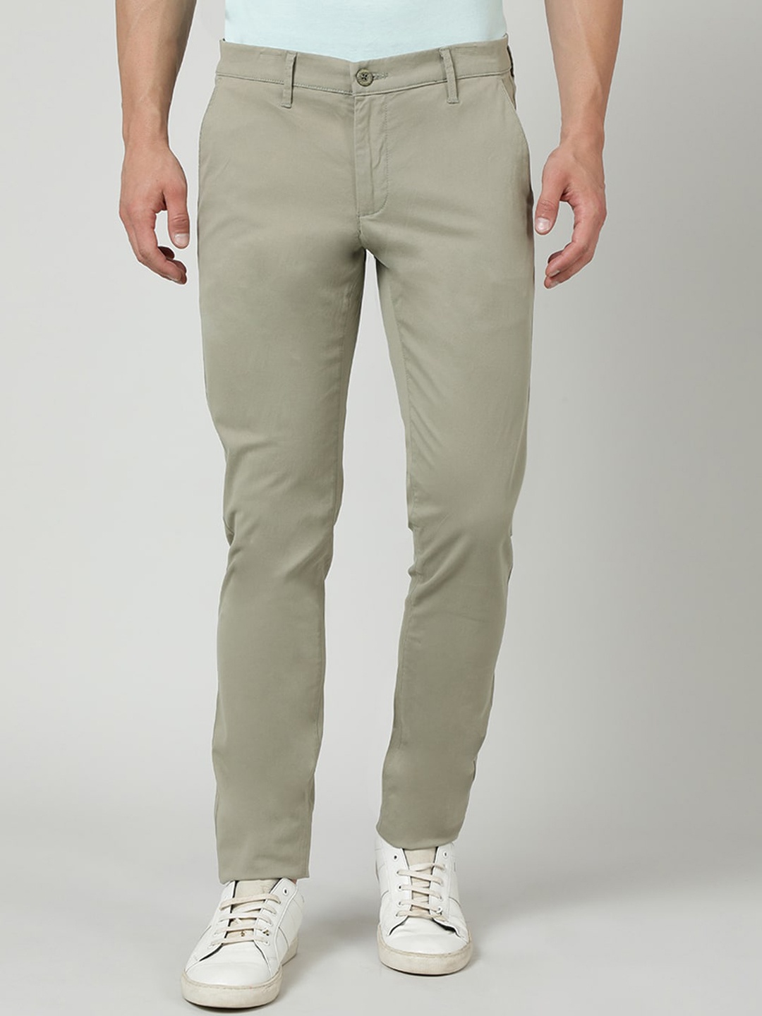 

Crocodile Men Urban Slim Cotton Slim Fit Regular Trousers, Olive