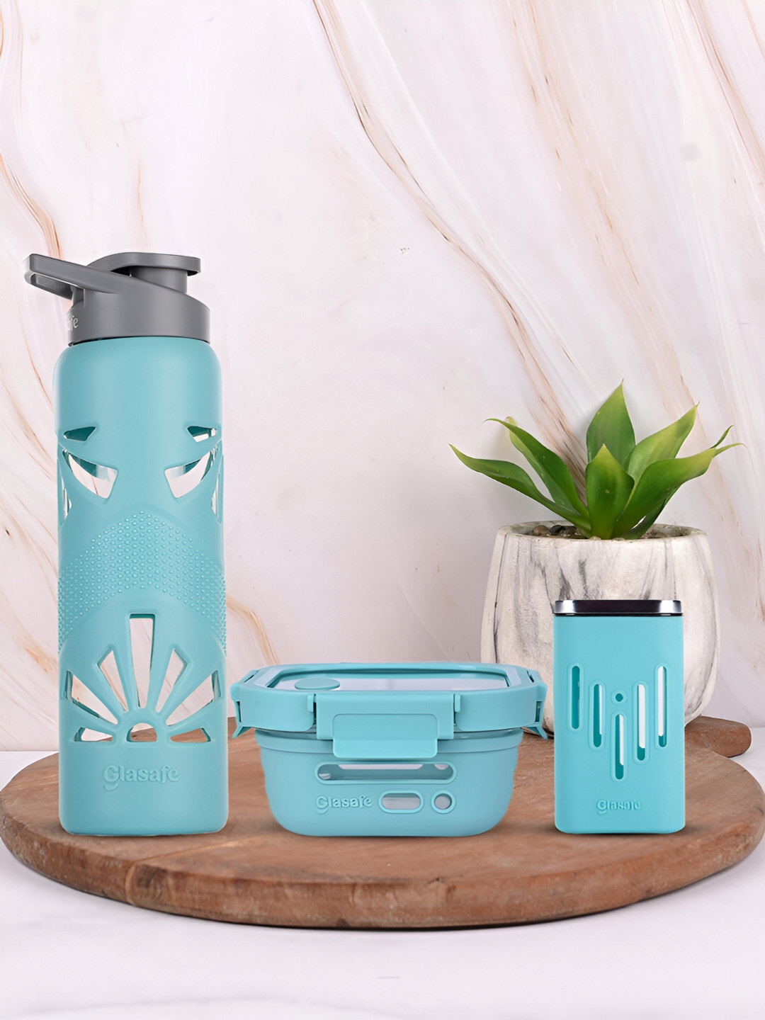 

GLASAFE Green 3 Pieces Lunch Box Set