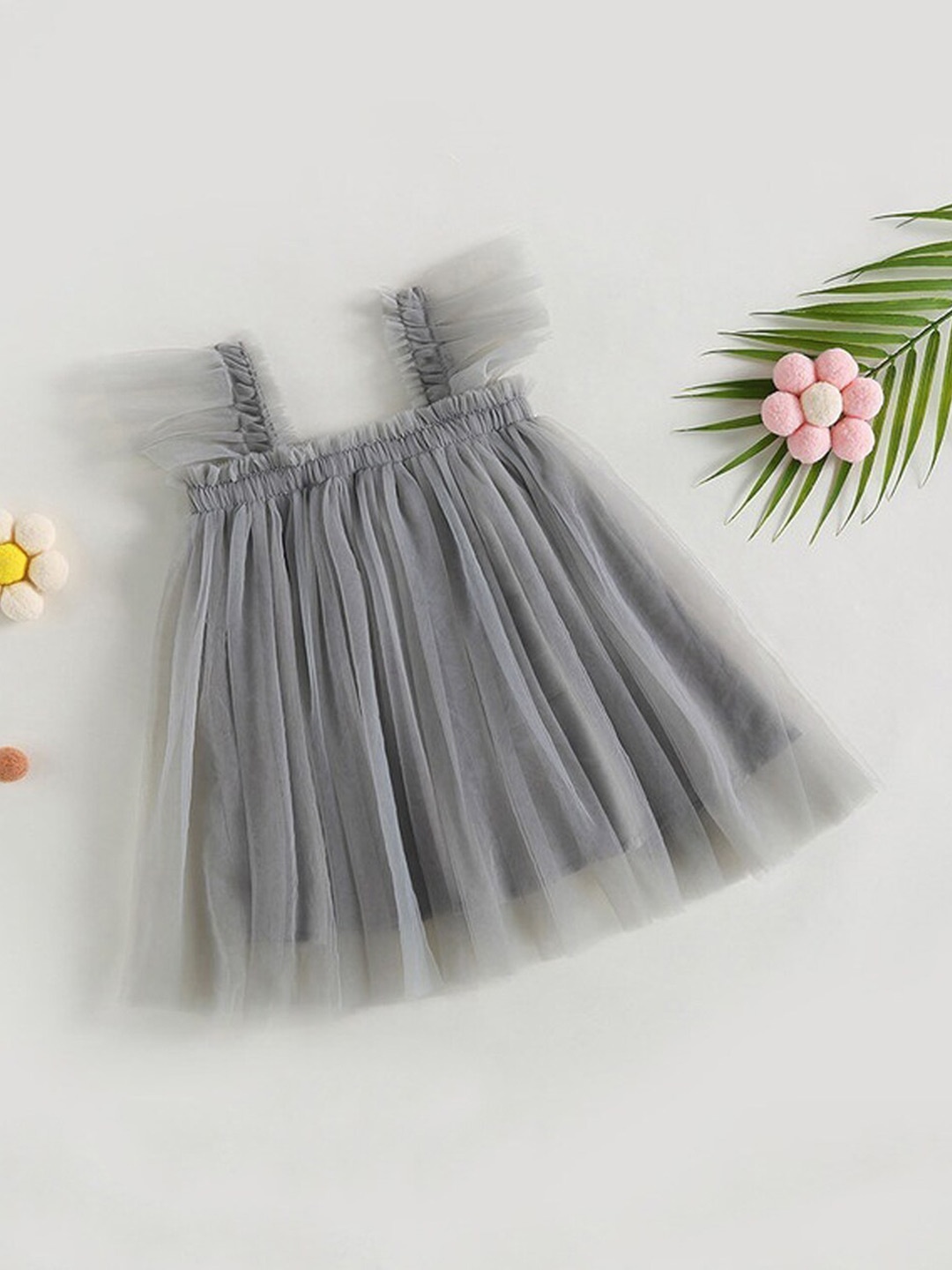 

BAESD Infant Girls Net Ruffled Fit & Flare Dress, Grey