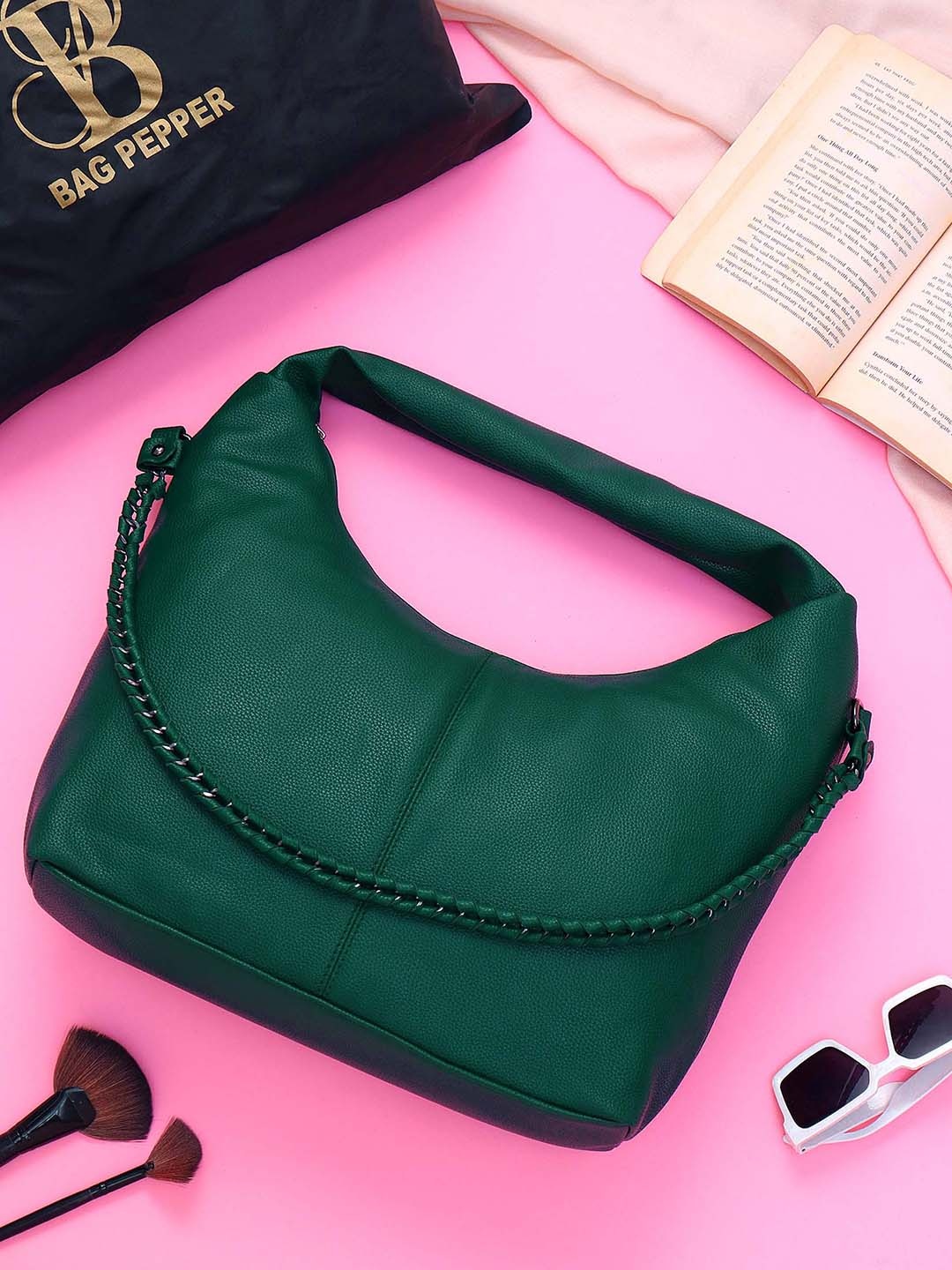 

Bag Pepper PU Structured Hobo Bag, Green